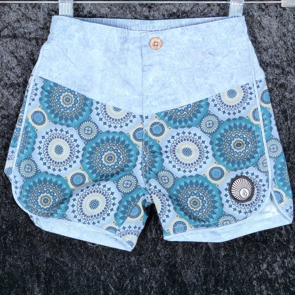Volcom Toddler Boys Blue Mandala Print Board Shorts Swim Trunks Size 3T
